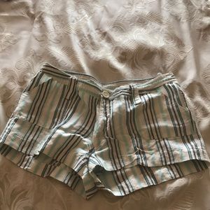 Guess stripe blue/ beige linen shorts.